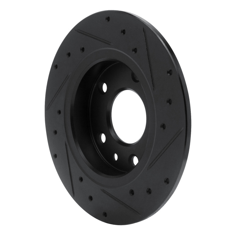 Mazda 3 Brake Rotor (1) - Rear Left - R1 Concepts - Drilled & Slotted - Black - `14-`25